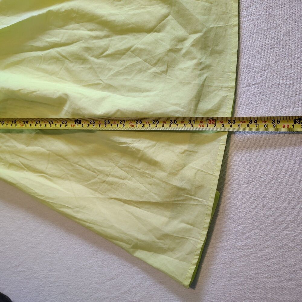 Chartreuse Babydoll Mini Dress V-Neck Flutter Puff Sleeve Women’s Large - Picture 6 of 11